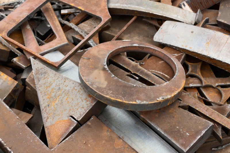 Various rusted scrap metal items