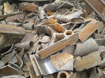 Pile of cast iron for recycling